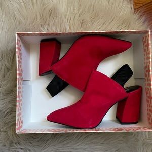 Gianni Bini Red Suede Mules